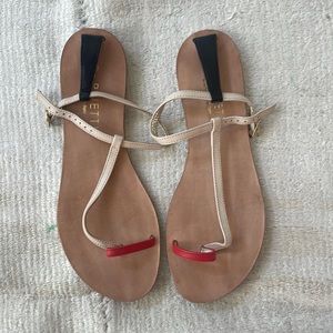 CORNETTI chic sandal in red black and cream 39